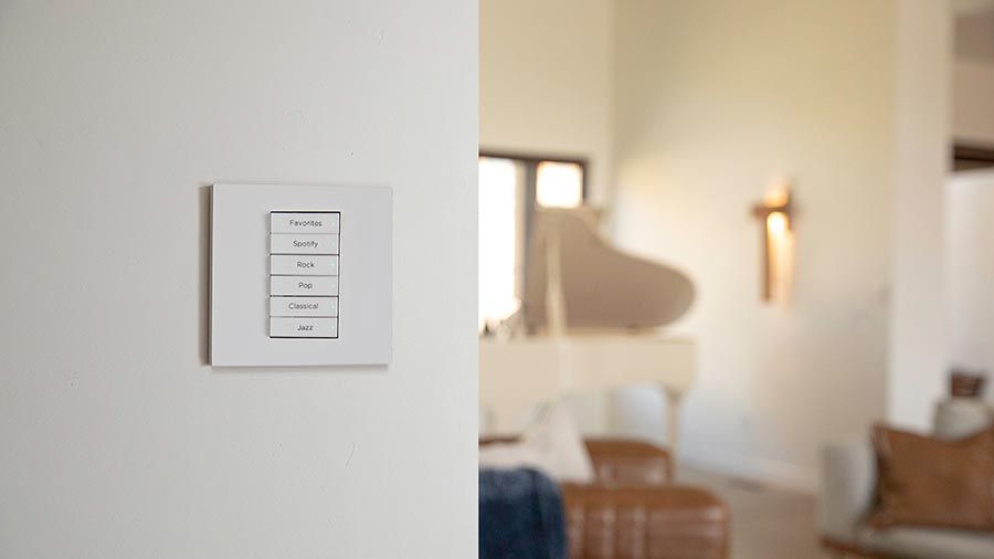 Control4 lighting keypad on wall